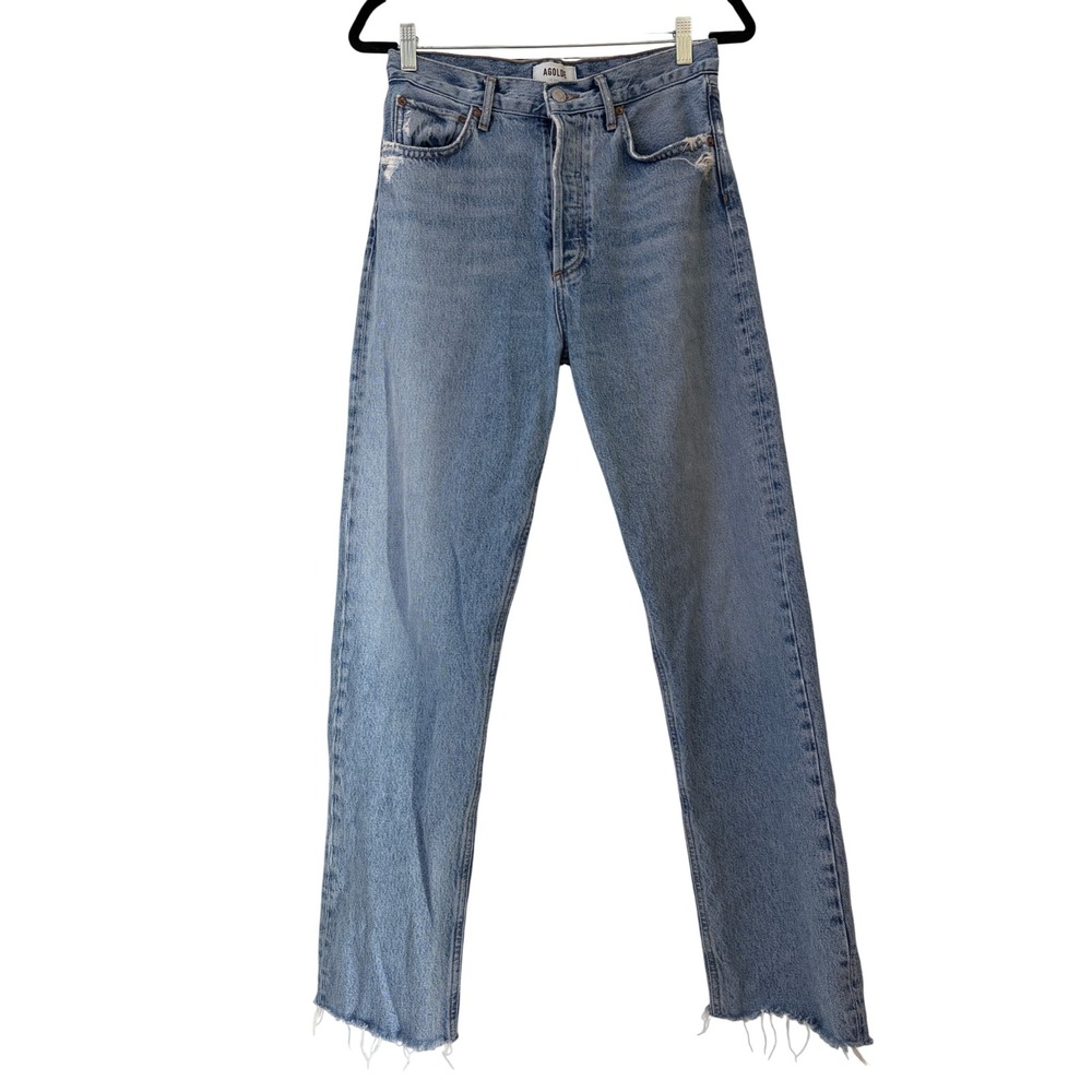 Agolde 90s Pinch Waist High Rise Straight Leg Jeans Light Wash Womens 27 x 30